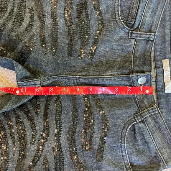 Boston Proper Zebra Glitter Strip Jeans - Picture 5 of 9